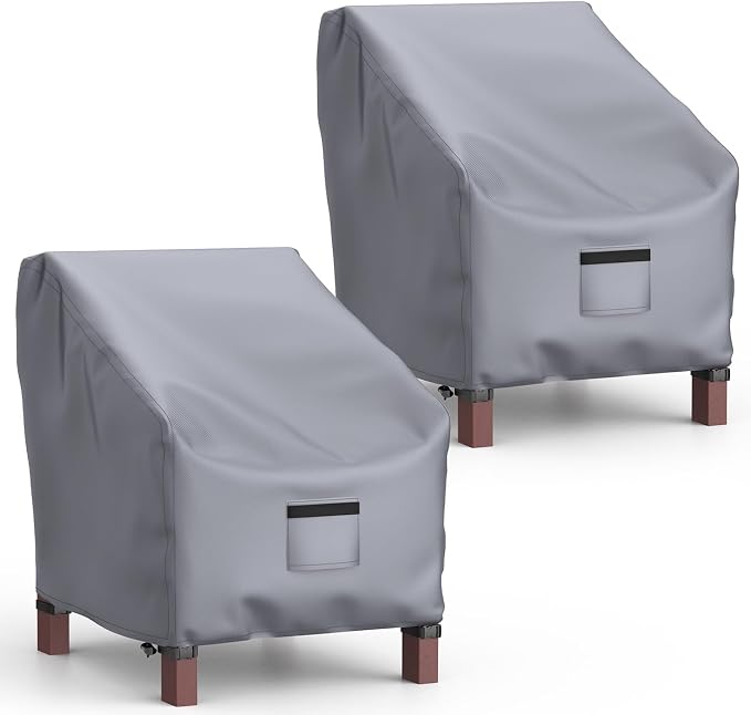 Mrrihand Patio Chair Covers Waterproof, Outdoor Chair Covers Waterproof, Lounge Deep Seat Cover, Heavy Duty Outdoor Lawn Patio Furniture Covers Large Size 31" W x 33" D x 36" H - 2 Pack