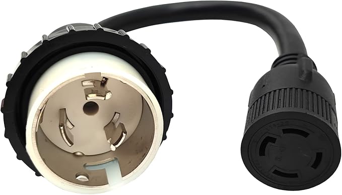 Parkworld 886283 Marine Shore Power 50A SS2-50 Plug Male to Generator Locking 30A L14-30 Receptacle Female