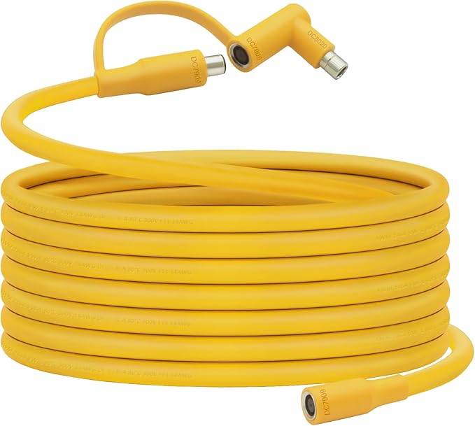 Solar Panel Extension Cable for Jackery 25FT, 14AWG 8mm DC Connector Compatible with Yeti, Anker, BLUETT, Jackery Portable Power Stations for Outdoor Camping, RV, Emergency Use (Yellow)