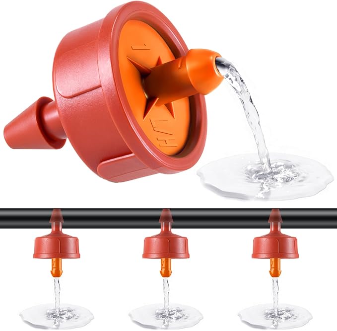 300 PCS 3 GPH Pressure Compensating Drip Irrigation Spot Dripper, High Flow Drip Irrigation Emitters Heads for Large Trees Bushes, Irrigation Drippers Parts for Orchard Large-Scale Outdoor Irrigation