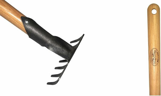 DeWit Junior Garden Rake – Lightweight Long-Handle Rake for Kids & Seniors – Durable Boron Steel & Ash Wood