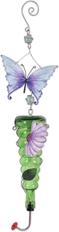 Sunset Vista Designs for The Birds - 22-Ounce Hanging Hummingbird Feeder, Butterfly, 28x7x4