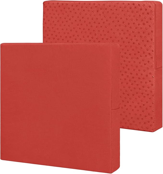 Easy-Going Waterproof Patio Cushion Covers 22x22x4 inch 2 Pack Replacement Non-Slip Outdoor Seat Cushion Slipcover with Zipper. Terra Red