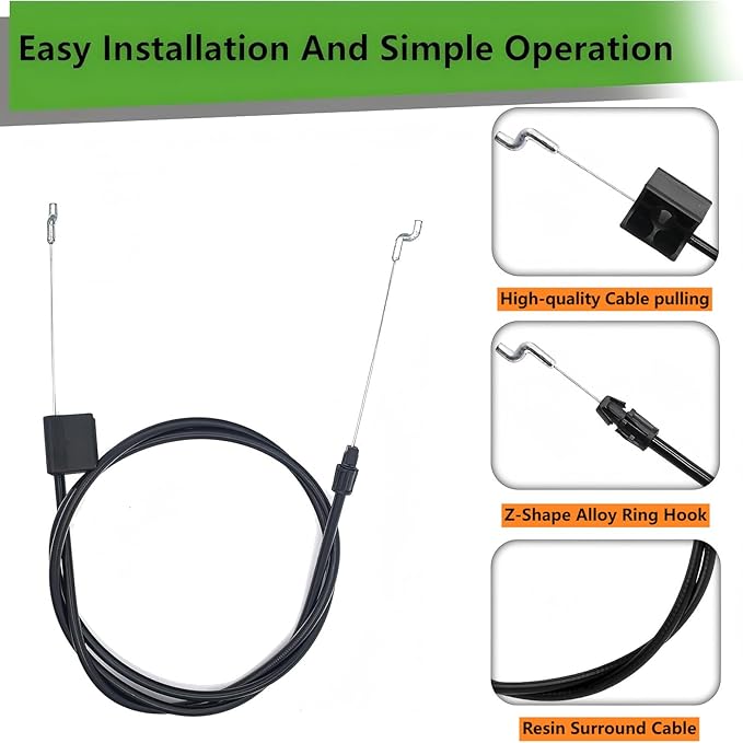 104-8677 Brake Control Cable fits Toro 22" Recycler Lawn Mower Replaces 290-935 1048677 20001 20003 20005 20009 Replaces 104 8677 290-935 Lawn Mower Brake Cable