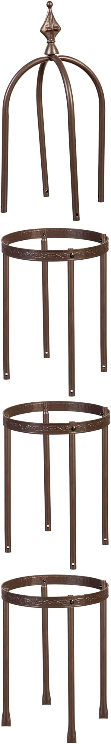 Evergreen 5 ft Garden Trellis for Climbing Plants Vines, Jasmine & Flowers, Rustproof Metal Obelisk Trellises, Outdoor & Indoor Plant Support for Potted Planters (Bronze)