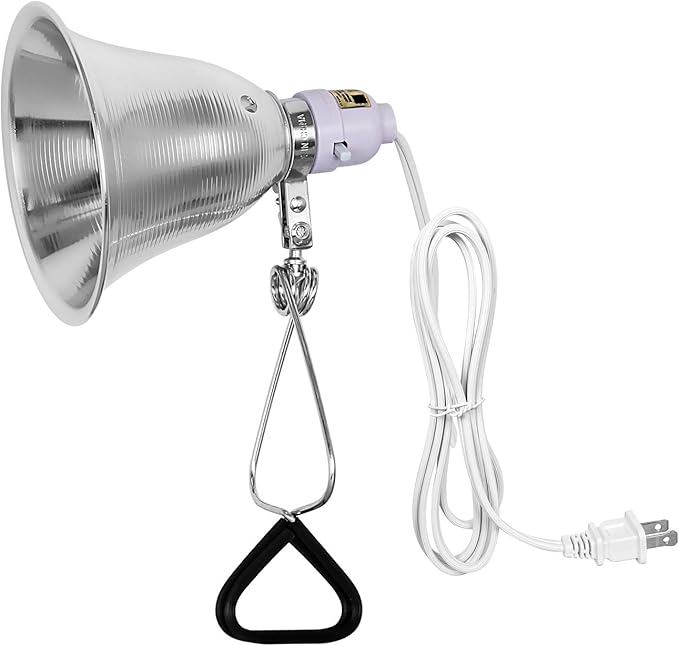Simple Deluxe Clamp Lamp Light 60 Watt with 5.5 Inch Aluminum Reflector (no Bulb Included), 6 Feet Cord, 1 Pack, White