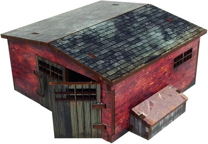 Micro Art Studio: WW2 Normandy Large Brick Shed HDF Prepainted Terrain