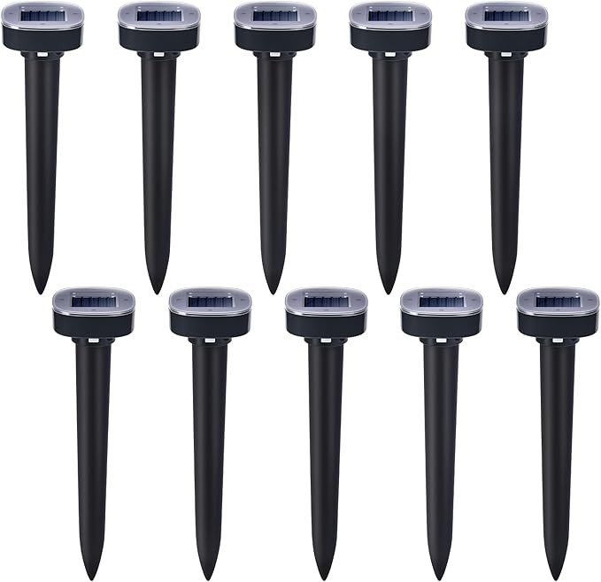 10 Pack Mole Repellent Solar Powered, Snake & Skunk & Vole & Gopher & Armadillo & Rabbit & Groundhog & Chipmunk & Raccoon Repellent for Yard, IP65 Waterproof Ultrasonic Deterrent for Lawns Garden