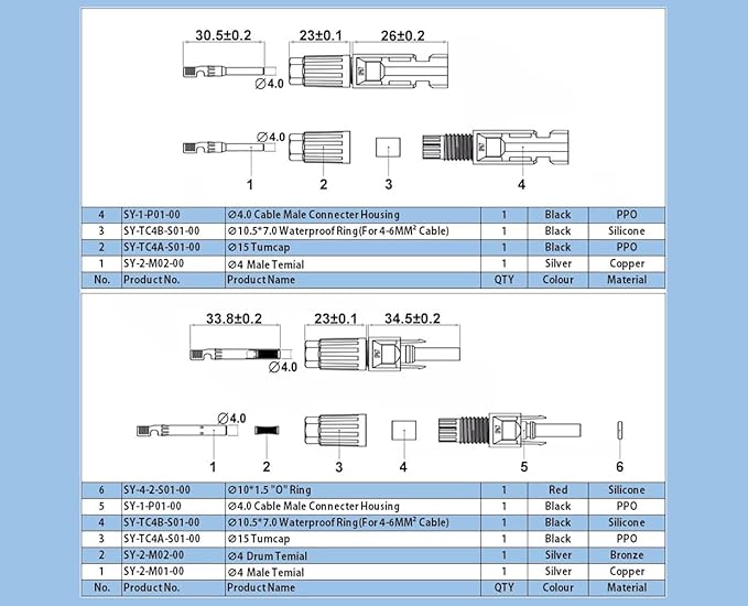 25Pairs / 50PCS Solar Connectors - Male & Female IP67 Waterproof Connector (25 Pairs Solar connectors)