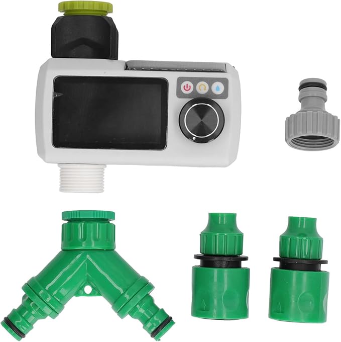Solar Smart Water Timer, Solar Powered Hose Timer Automatic Drip Irrigation Kit for Outdoor Garden Lawn Irrigation System, Programmable and Rain Detection