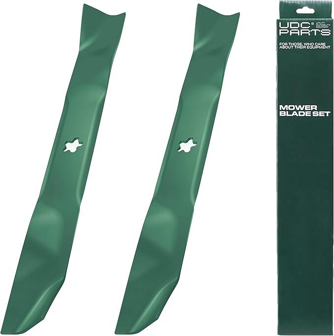 UDC Parts 139775 Mower Blades Replacement for Husqvarna 42 Inch LTH2042 LT18542 LT16542 LTH18542 532139775 594893101 Craftsman YTH22V42 Poulan PBA195H42LT PB20A42LT AYP / 2 Pack Mulching Blades