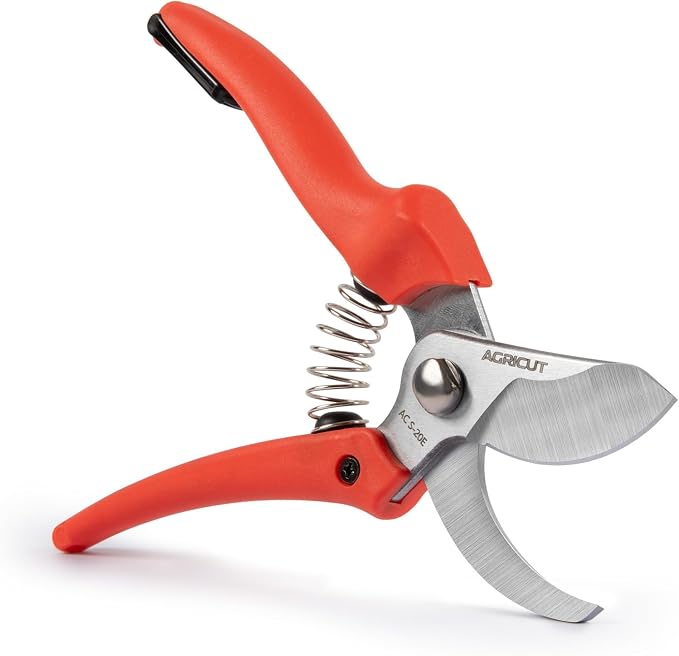 AGRICUT 7" Pruning Shears Heavy Duty Professional, Made of Japanese SK5 Steel Blades, 4/5 Cut Capacity, Bypass Hand Pruners Garden Clippers for Tree Flower Branch Trimming, S20E