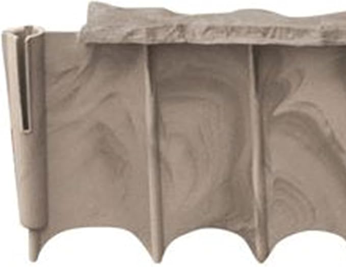 Suncast 12 Pack Quick Edge Resin Material 35 Inch Single Strip Natural Stone Lawn Border Edging for Patio, Gardening & Landscaping, Flagstone