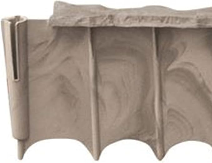 Suncast 7 Pack Quick Edge Resin Material 35 Inch Single Strip Natural Stone Lawn Border Edging for Patio, Gardening & Landscaping, Flagstone
