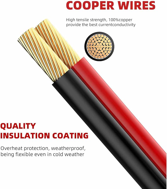SAE Extension Cable 12AWG, SNLLMZI SAE to SAE Extension Cord DC Power Automotive Extension Cable for Solar Panels,Cars, RVs,Trucks,Boats, etc (20FT)