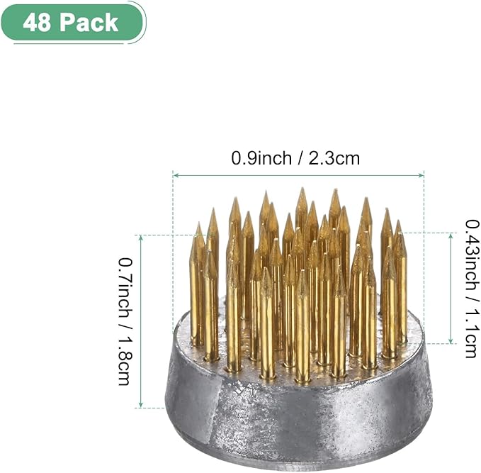 M METERXITY 24-Pack Flower Frog 0.9" Round Brass Flower Pins Flower Frog Holder Flower Arranger Fixed Tools Floral Frog for Arrangements Vase/Plant Decoration/Home Decor [1.1cm Pins]