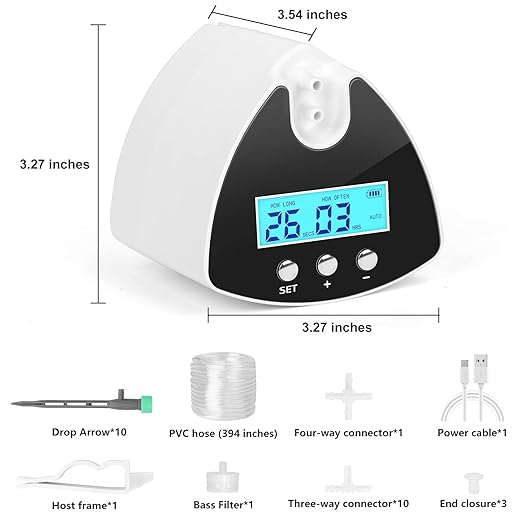 Automatic Plant Waterer Indoor | Programmable Drip Irrigation Kit with USB Power, DIY Tubing & Water-Saving Drip Emitters