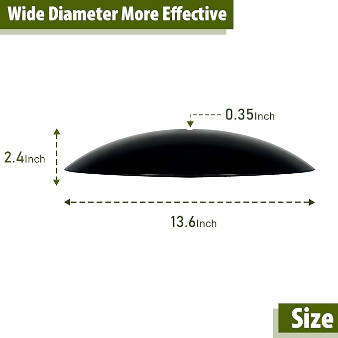 13" Bird Feeder Rain Cover,Bird House Dome,Hummingbird Feeders Guard, Proof for Shepherd's Hook Outdoors, Smart Birds Feeder Umbrella(Black), 4Pack
