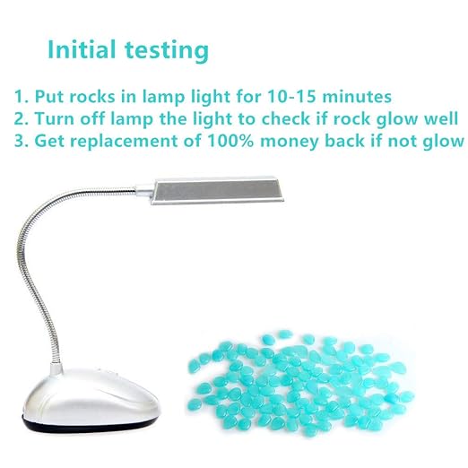 9.7Lbs 2200Pcs Glow in The Dark Stones Garden Pebbles Rocks Indoor Outdoor Decor Luminous Stone for Walkways Driveway Yard Grass Fish Tank Large Bag