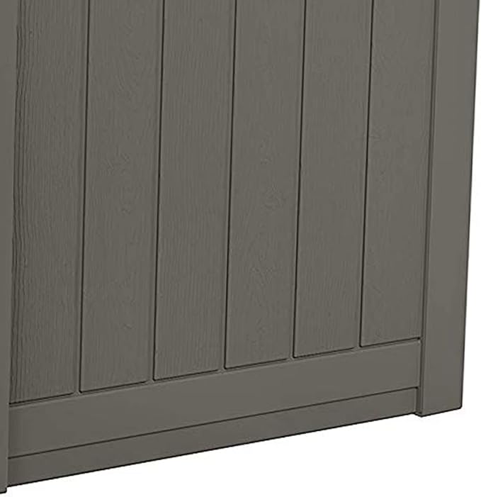 Suncast 22 gallon Indoor/Outdoor Backyard Patio Small Storage Deck Box with Attractive Bench Seat and Reinforced Lid, Stone (3 Pack)