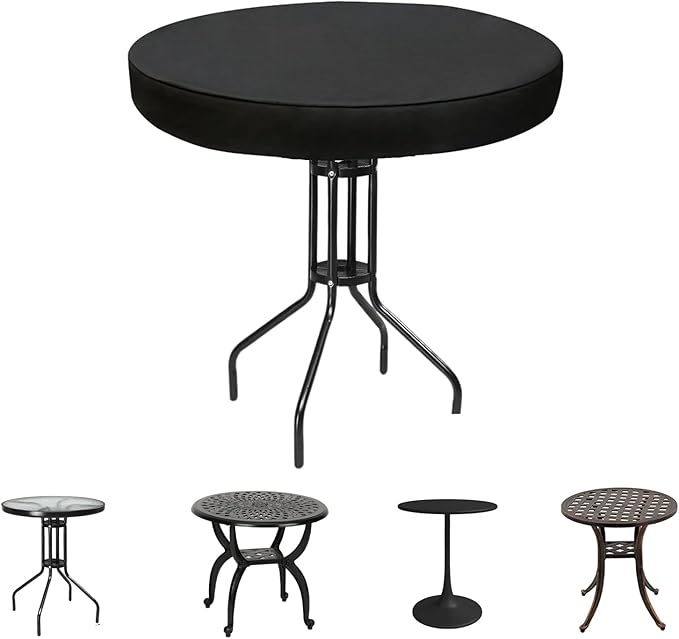 SUNICO Outdoor Round Table Cover 24" Dia, Patio Table Cover Round for Patio Circle Coffee Table & Bistro Table & Picnic Table.Windproof, Waterproof, Stain-Resistant, Durable Table Cover