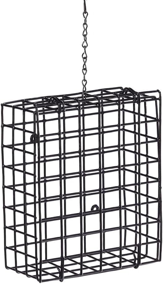 Birds Choice SUET Suet and Seed Block Cage, Suet Cage Bird Feeder, Holds 1 Suet Cake, Black