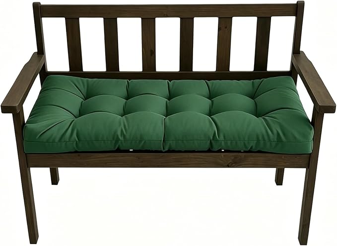 Outdoor Bench Cushions 40x20in Waterproof Swing Cushions Thicken Patio Bench Pad for Indoor Outdoor Furniture Dark Green