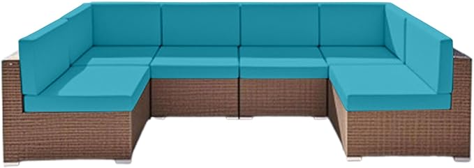 Outdoor Replacement Cushions for Patio Furniture, Splash-Resistant and Fade-Resistant 14 Pieces Outdoor Couch Cushion, 25.6x25.6x4 Inch Sofa Pad with Removable Fabric Cover