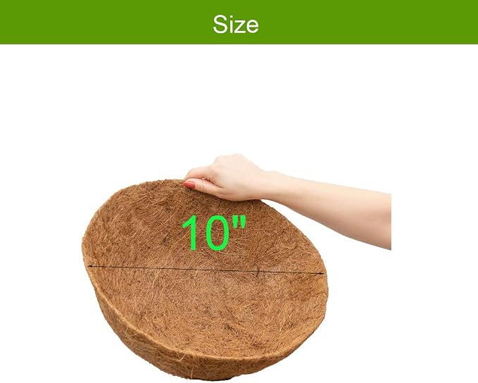 Coco Liners for Planters Round Basket Shaped Coconut Fiber Replacement Liners (4, 10 Inch)