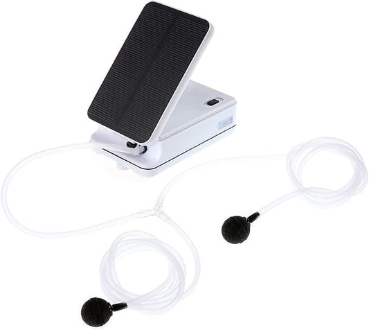 Sunsbell Solar Powered Pond Fish Tank Oxygenator Aerator Air Pump Kit, White, One-Piece, Solar Air Pump, Pond Water Pumps, 0.9L/min, 5V, Plastic, Fishing, Gardening, Pet Health