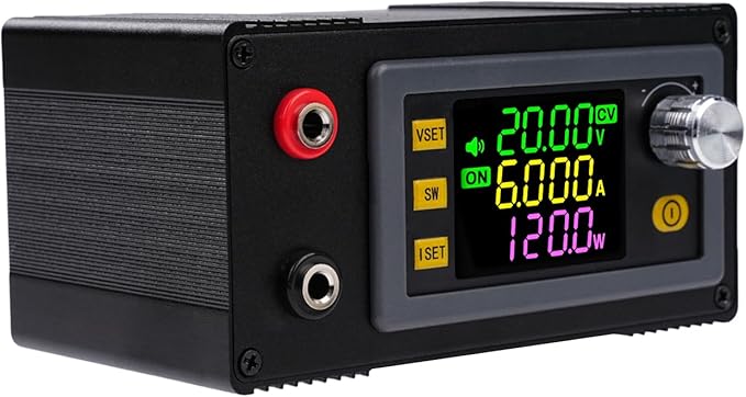 ZPSHYD Adjustable DC Power Supply 120W - SK120 CNC Buck Boost Voltage Regulator Module with MPPT Solar Charging, 0-36V 0-6A Constant Voltage Current, LCD Display