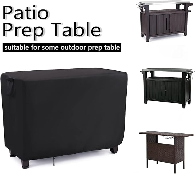 55 Inch Outdoor Furniture Cover for Keter Unity XL Portable Table, Waterproof Patio Rectangle Table Covers, Outdoor Pizza Oven Grill Cover