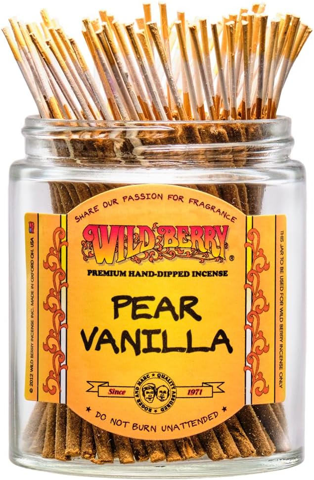 Wild Berry Shorties Incense Sticks - Hand Dipped in The USA (100 Count) - 4 inch (Pear Vanilla)
