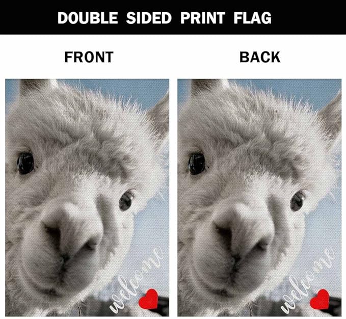 AOYEGO Funny Llama House Flags 28 x 40 Double Sided Burlap I Love Llama Yard Flags Spring Summer Farmhouse Seasonal Outdoor Flag