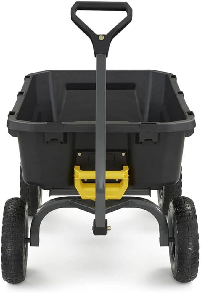 Gorilla Carts 7GCG-NF Heavy-Duty Poly Dump Garden Cart with No-Flat Tires, 7 Cubic Feet, 1200-Pound Capacity, Black, Amazon Exclusive