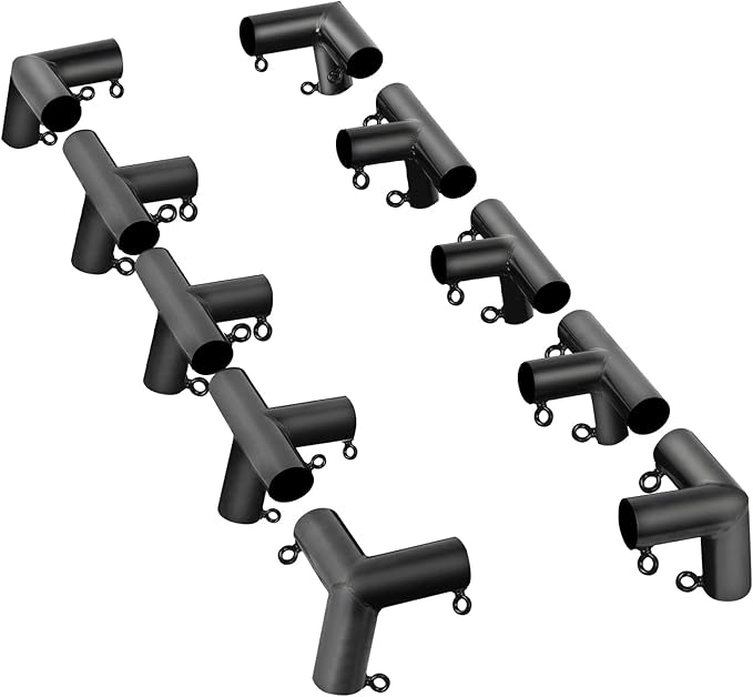 Aoneky 1 3/8'' Corner Flat Roof Canopy Fitting Couplers Kit - Frame Carport Connectors (10 Legs)