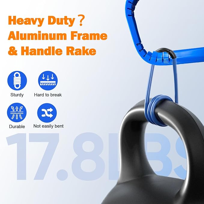 17.5" Pool Skimmer Net, Pool Net Skimmer for Cleaning, Large Deep Replacement Net for Above Ground & Inground Pools, Heavy Duty Aluminum Frame Deep Fine Mesh Swimming Pool Leaf Net, (No Pole)