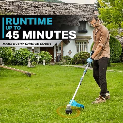 9" Lawnmower with 40V 2.0Ah Battery & Charger and 17" String Trimmer with 40V 4.0Ah Battery & Fast Charger & .095" Line