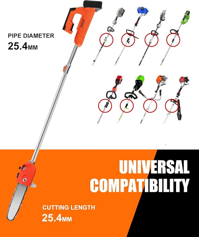NEO-TEC 10" Pole Saw Attachment Universal, Automatic Lubrication Adjustable Pole Saws for Tree Trimming Cutting Limbs and Brush Sharp