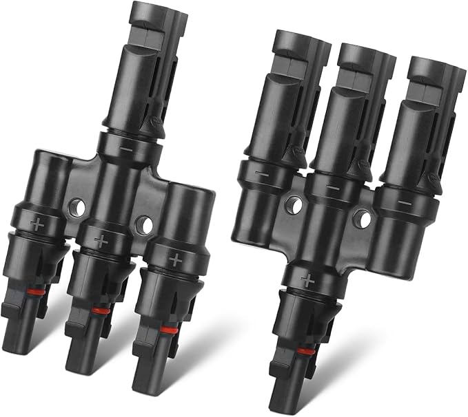 Solar Panel Connector 3 to 1 Solar Y Branch Solar Panel Splitter 3 Way 1000V Y Branch Solar Panel Parallel Connectors for Parallel Connection Solar Panels (1 Pair 3 to 1)