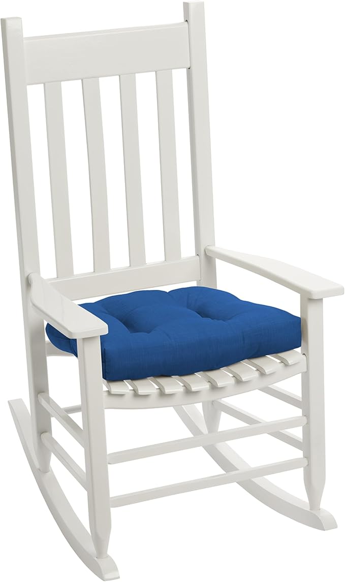Arden Indoor/Outdoor Rocking Chair Or Wicker Chair Cushion, 2-Pack, 20 x 18, Water Repellent, Rain Proof, Fade Resistant Cushion for Rocking Or Rounded Back Chair Cobalt Blue Texture