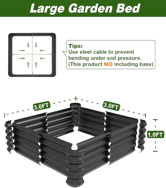 Raised Garden Bed Kit and Lawn Leveling Rake-M