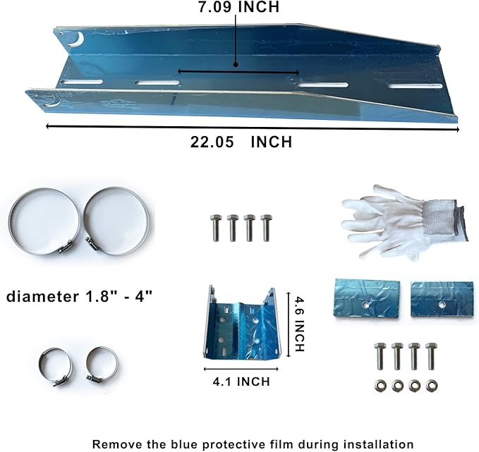 Solar Panel Pole Mount Kit, Adjustable Angle Mounting Bracket for 20w, 30w, 40w, 50w Panel, 0-90° Tilt, Fits Flat Surface or Poles Dia.1.8 - 4 Inches