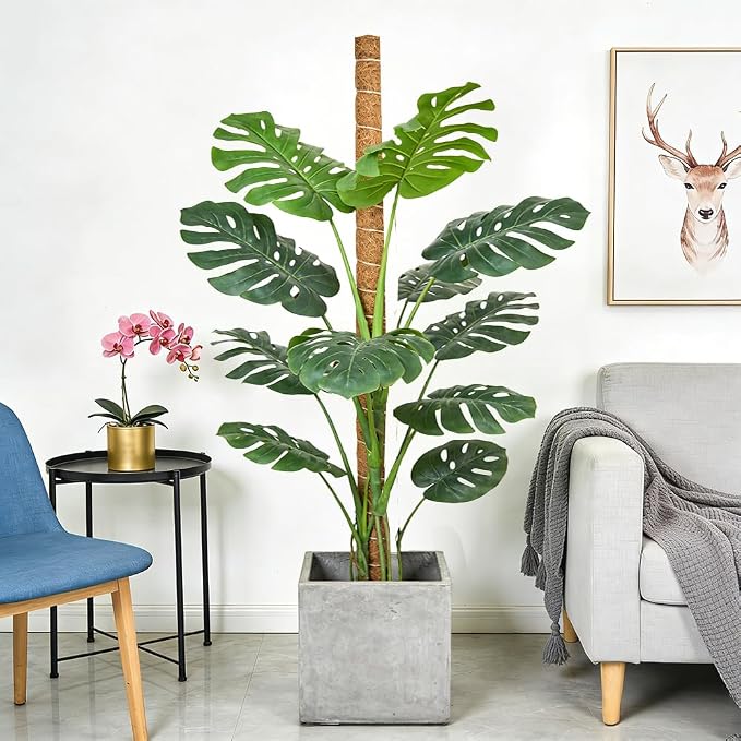 Moss Pole Monstera Plant Support 2 Pack 24 Inch Bendable Moss Pole for Monstera Plants Indoor Handmade Coco Coir Pole Plant Sticks Support Stakes for Potted Plants Philodendron to Grow Upwards