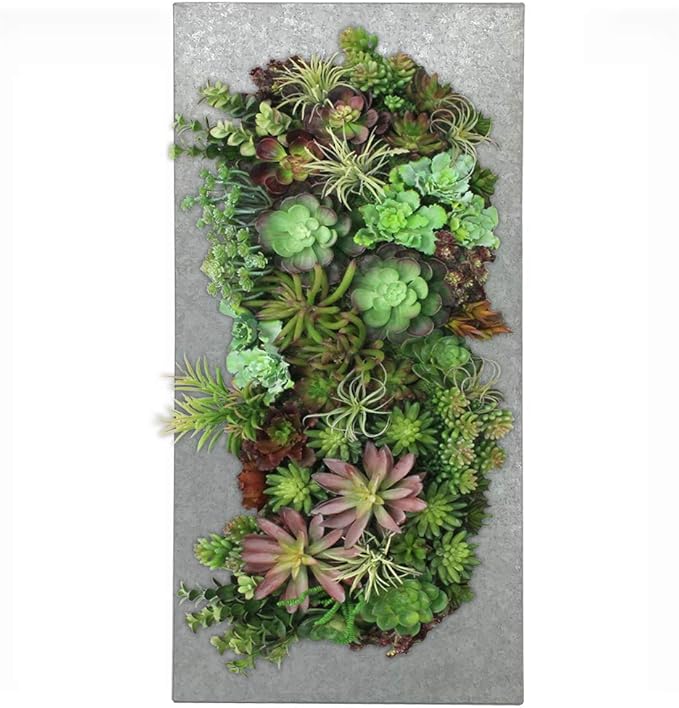 Modern Home Living Wall Galvanized Steel/Zinc Succulent Planter, Wall Mounted Garden Pocket Planter (12 Pocket, Aged Zinc)
