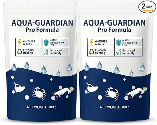 Aqua Guardian Pro Formula for Pond, Long-Lasting Clean Water, Easy to Use, Fish, Pets & Plants Safe (2 Packs, 100 g/Pack)