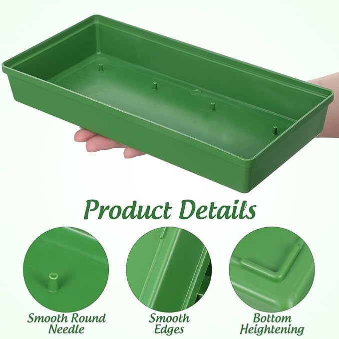 VILLCASE 10Pcs Floral Foam Trays for Flower Arrangements 10.62 X 5.11 Inch Plastic Floral Mud Plates Reusable Wedding Party Centerpiece Supplies