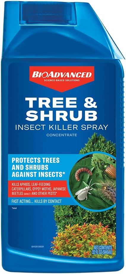 BioAdvanced Tree & Shrub Insect Killer, Outdoor Pest Control, Concentrate, 32 oz, Outdoor Bug Spray