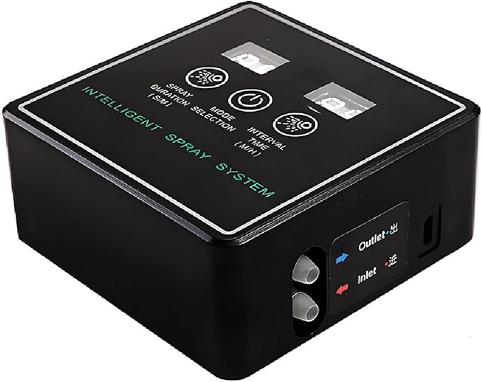 Reptile Fogger Smart Spray System with Touchscreen Controller, Automatic Reptile with Timer, Low Noise 360° Adjustable Misting Nozzles for Terrariums, Amphibians, Lizards, (10m 4 Nozzles)