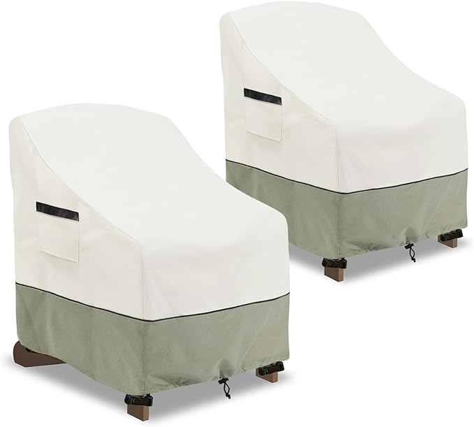 Patio Adirondack Chair Cover 2 Pack,Waterproof Heavy Duty Outdoor Chair Covers,Patio Adirondack Chair Cover for Outdoor Chair(33 W x 35 D x 36 H inches),Beige